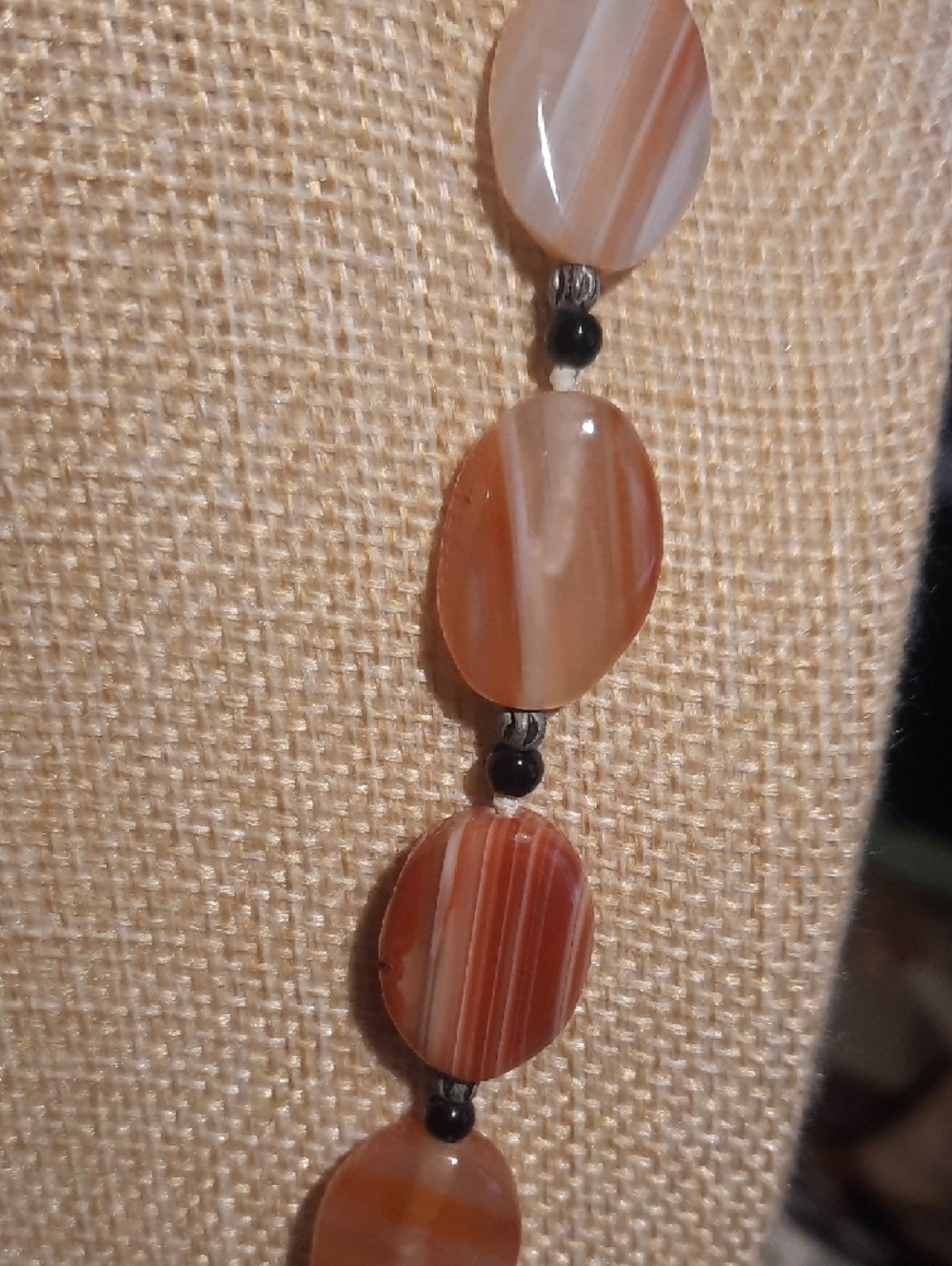 Handcrafted Orange Agate Necklace and Earrings Set - Picture 3 of 5